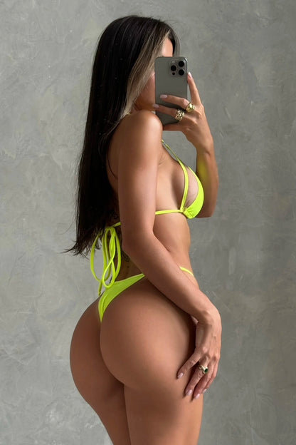 Swimsuit X BASIC YELLOW with thong