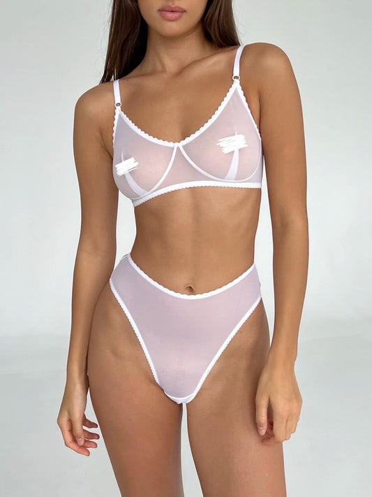 AMSTERDAM White Set with High Thong