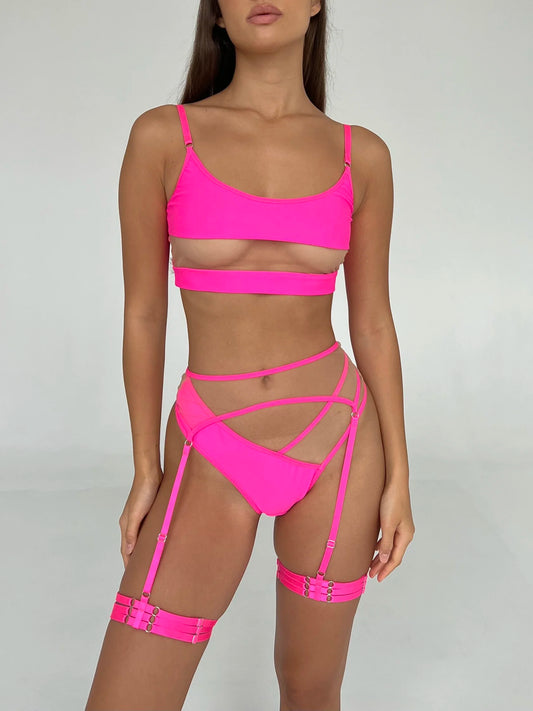 MIMI Set with V Thong and Belt