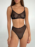 AMSTERDAM Black Set with High Thong