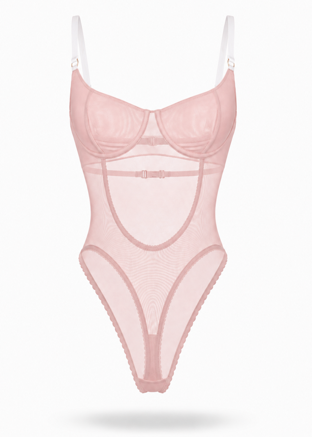 Pink bodysuit on a white background