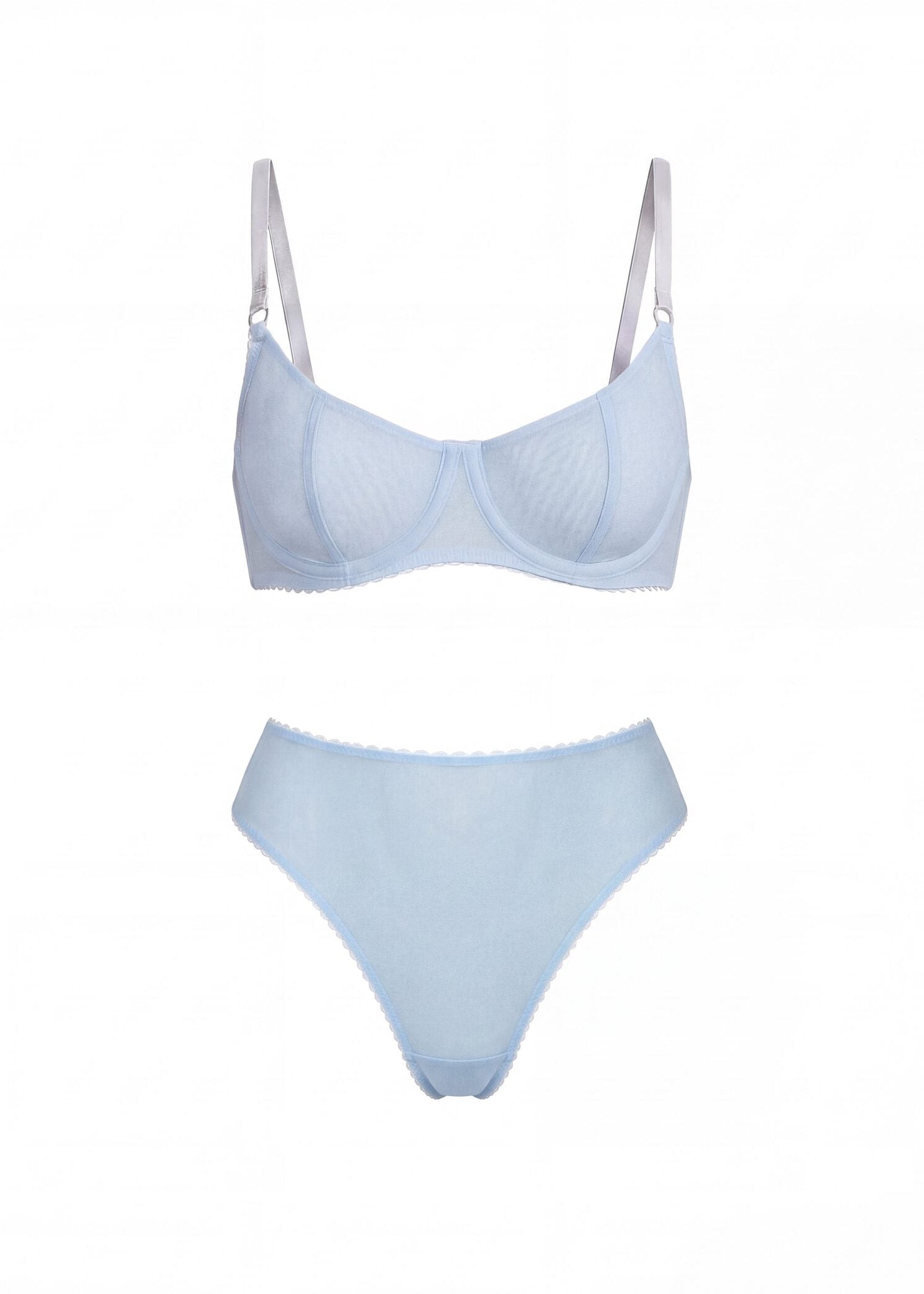 Light blue bikini set on a white background